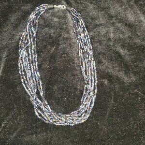 Iridescent 8-Strand Beaded Necklace